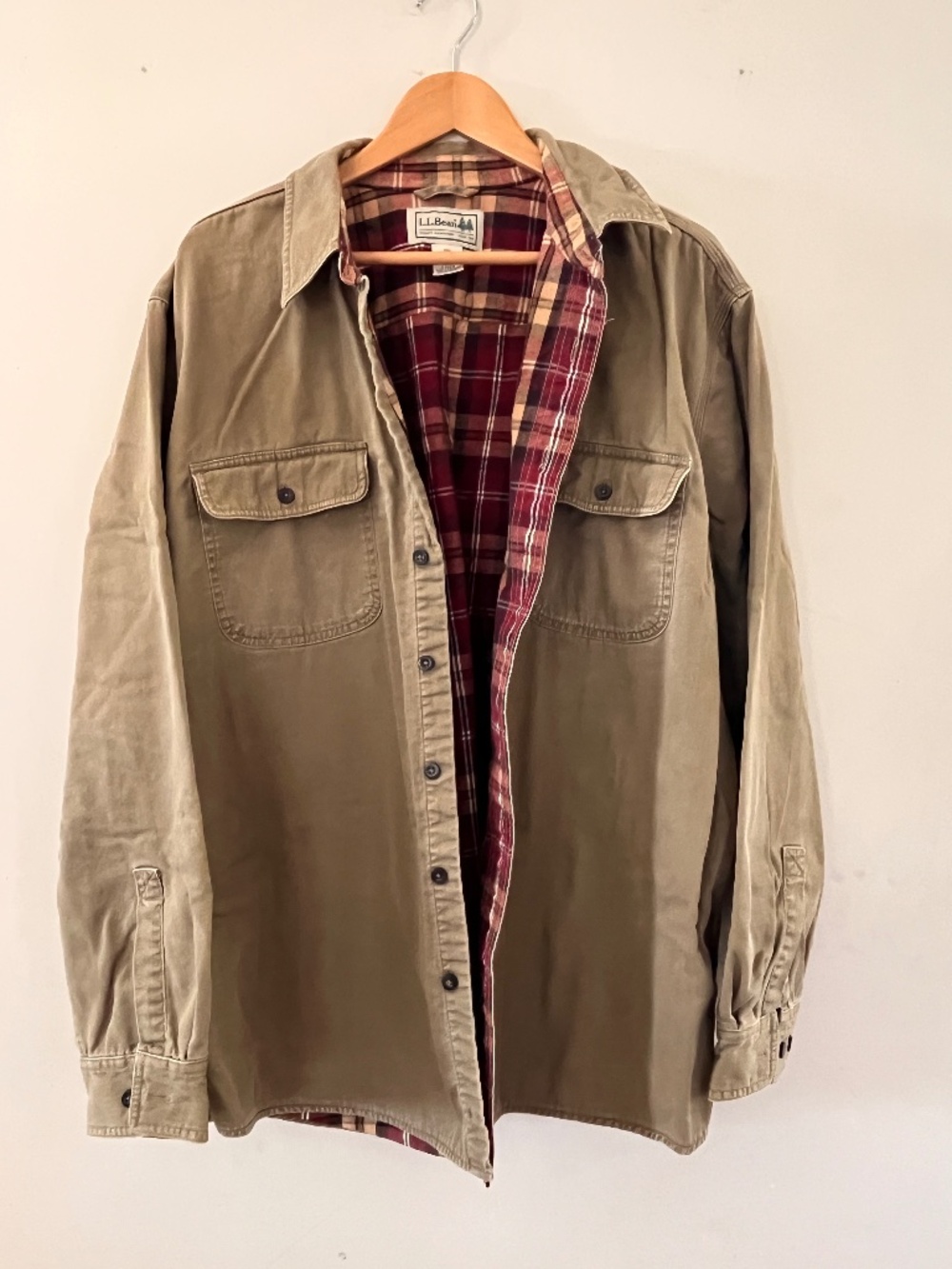 LL Bean Flannel Lined Shirt Jacket XL